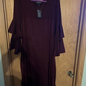 NWT Burgundy Flare Sleeve Dress